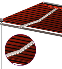 Automatische Markise mit LED Windsensor 500x300 cm Orange/Braun
