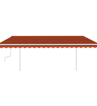 Markise Manuell Einziehbar mit LED 5x3 m Orange und Braun