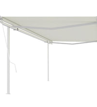 Markise Automatisch Einziehbar mit Pfosten 5x3 m Creme