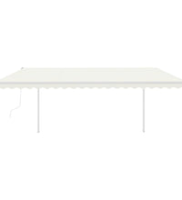 Markise Automatisch Einziehbar mit Pfosten 5x3 m Creme