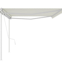 Markise Automatisch Einziehbar mit Pfosten 5x3 m Creme