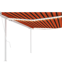 Markise Automatisch mit LED & Windsensor 5x3 m Orange & Braun