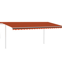 Markise Automatisch mit LED & Windsensor 5x3 m Orange & Braun