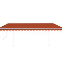 Markise Automatisch mit LED & Windsensor 5x3 m Orange & Braun