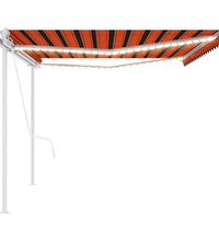 Markise Automatisch mit LED & Windsensor 5x3 m Orange & Braun