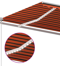 Markise Automatisch mit LED & Windsensor 5x3 m Orange & Braun