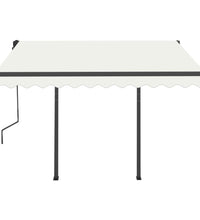 Markise Manuell Einziehbar mit Pfosten 3x2,5 m Creme