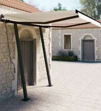 Markise Manuell Einziehbar mit Pfosten 3x2,5 m Creme