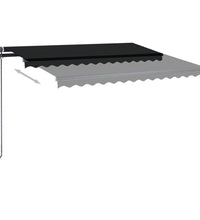 Markise Manuell Einziehbar mit Pfosten 3x2,5 m Anthrazit