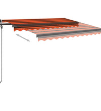 Markise Manuell Einziehbar mit Pfosten 3x2,5 m Orange Braun