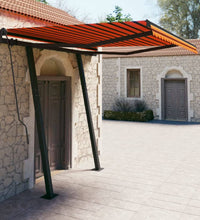 Markise Manuell Einziehbar mit Pfosten 3x2,5 m Orange Braun