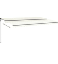 Markise Manuell Einziehbar mit Pfosten 5x3 m Creme