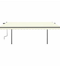 Markise Manuell Einziehbar mit Pfosten 5x3 m Creme