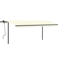 Markise Manuell Einziehbar mit LED 5x3 m Creme