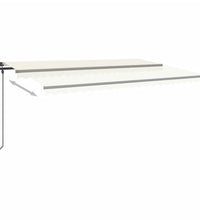 Markise Manuell Einziehbar mit LED 5x3 m Creme