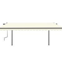 Markise Manuell Einziehbar mit LED 5x3 m Creme