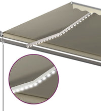 Markise Manuell Einziehbar mit LED 5x3 m Creme