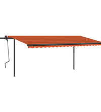 Markise Manuell Einziehbar mit LED 5x3 m Orange & Braun