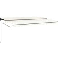 Markise Automatisch Einziehbar mit Pfosten 5x3 m Creme