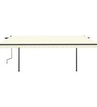 Markise Automatisch Einziehbar mit Pfosten 5x3 m Creme