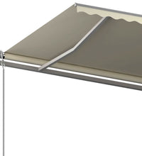 Markise Automatisch Einziehbar mit Pfosten 5x3 m Creme