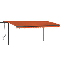 Markise Automatisch Einziehbar mit Pfosten 5x3 m Orange Braun