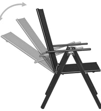 7-tlg. Garten-Essgruppe Aluminium Schwarz