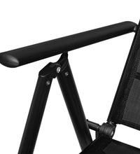 7-tlg. Garten-Essgruppe Aluminium Schwarz