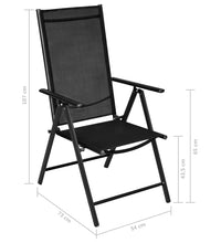 7-tlg. Garten-Essgruppe Aluminium Schwarz