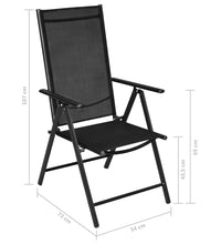 7-tlg. Garten-Essgruppe Aluminium Silbern und Schwarz