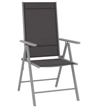 7-tlg. Garten-Essgruppe Aluminium Silbern und Schwarz