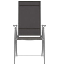 7-tlg. Garten-Essgruppe Aluminium Silbern und Schwarz