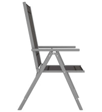 7-tlg. Garten-Essgruppe Aluminium Silbern und Schwarz