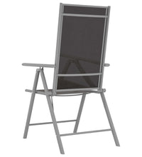 7-tlg. Garten-Essgruppe Aluminium Silbern und Schwarz