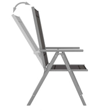 7-tlg. Garten-Essgruppe Aluminium Silbern und Schwarz