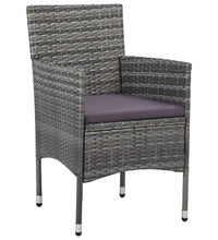 7-tlg. Garten-Essgruppe Poly Rattan Grau