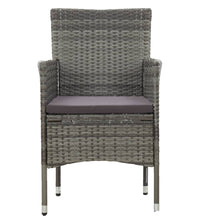 7-tlg. Garten-Essgruppe Poly Rattan Grau