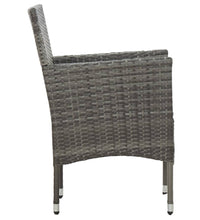 7-tlg. Garten-Essgruppe Poly Rattan Grau