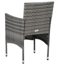 7-tlg. Garten-Essgruppe Poly Rattan Grau