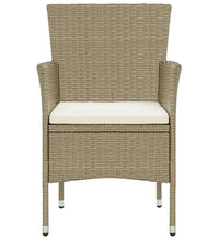 7-tlg. Garten-Essgruppe Poly Rattan Beige