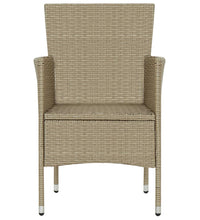 7-tlg. Garten-Essgruppe Poly Rattan Beige
