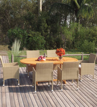 7-tlg. Garten-Essgruppe Poly Rattan Beige