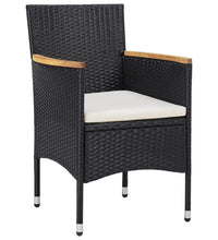 7-tlg. Garten-Essgruppe Poly Rattan Schwarz