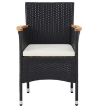 7-tlg. Garten-Essgruppe Poly Rattan Schwarz