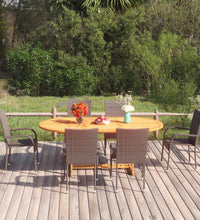 7-tlg. Garten-Essgruppe Poly Rattan Braun