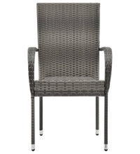 7-tlg. Garten-Essgruppe Poly Rattan Grau