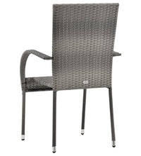 7-tlg. Garten-Essgruppe Poly Rattan Grau