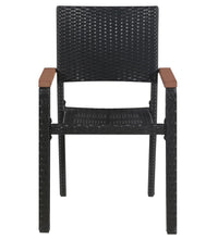 7-tlg. Garten-Essgruppe Poly Rattan Schwarz