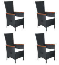 7-tlg. Garten-Essgruppe Poly Rattan Schwarz