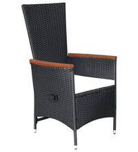 7-tlg. Garten-Essgruppe Poly Rattan Schwarz